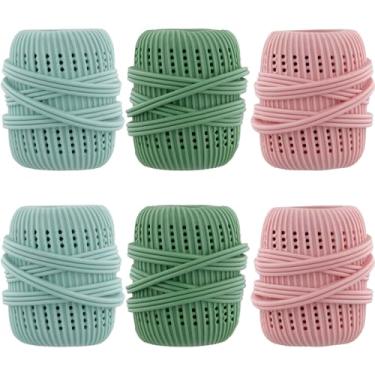 Imagem de ZLHETWT 6 peças de máquina de lavar roupa bola de lavanderia amaciante para máquina de lavar TPE dispensador de amaciante de tecido doméstico dispensador de bolas de detergente para lavanderia