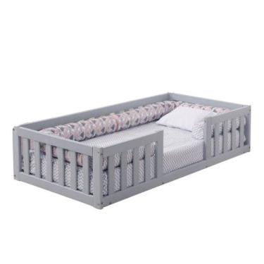 Imagem de Cama Infantil Com Grade Bia Maray - Atacadão Maray, Azul Acinzentado