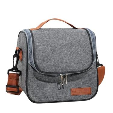 Imagem de Bolsa Térmica Marmita Lancheira Resistente Espaçosa Com Alça Ziper Academia Trabalho Dieta Premium (Cinza)