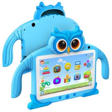 Imagem de Tablet infantil de 7 polegadas 32 GB para crianças de 3 a 7 anos pré-instalado com software infantil, muitos conteúdos offline, controle dos pais, tablets infantis com câmera dupla Youtube WiFi