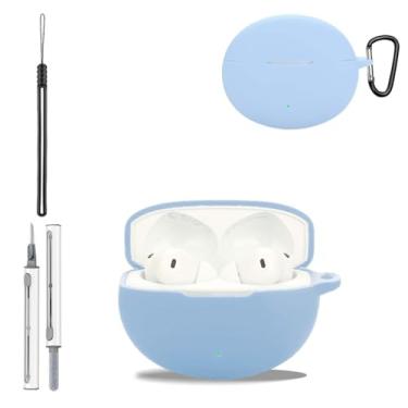 Imagem de Capa para OnePlus Buds 4, capa protetora de silicone para fones de ouvido OnePlus Buds 4, capa de corpo inteiro à prova de choque com proteção contra arranhões, com chaveiro, cordão e kit de limpeza