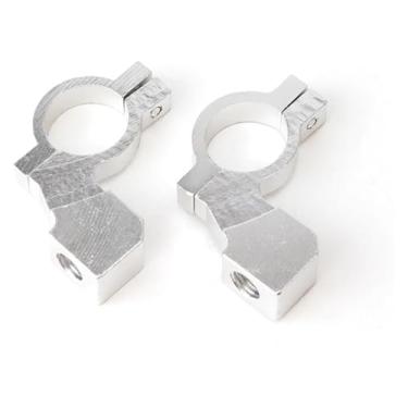 Imagem de BYYINGSUS 1 par 22 mm 7/20.3 cm alumínio CNC compatível com motocicleta ATV espelho retrovisor suporte adaptador adaptador parafuso de fixação (prata)