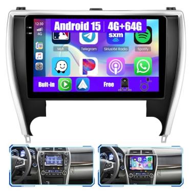Imagem de Inefala [4G + 64G] Estéreo automotivo Android 15 para Toyota Camry 2015-2017 com Carplay sem fio/Android Auto, tela sensível ao toque HD de 10 polegadas com GPS, Bluetooth, WiFi, FM/RDS, rádio EQ, SWC