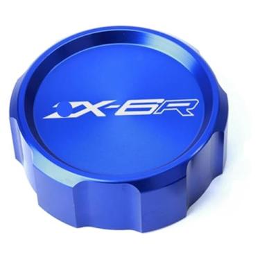 Imagem de Tampa do reservatório de fluido de freio dianteiro traseiro e tampa de enchimento de óleo do motor compatível com ZX6R ZX-6R ZX636 (1 peça 50 mm azul)