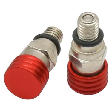 Imagem de BYYINGSUS Válvulas de sangramento de ar de garfo M4x0.7 compatíveis com SX SXF EXC EXCF XC XCF XCW XCFW 150 200 250 300 350 400 450 500 e Hus&qvarna FC TE FE (vermelho)