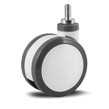 Imagem de 2 Rodizio Giratório hospitalar 3 pol espiga sem freio CPT.03.PU