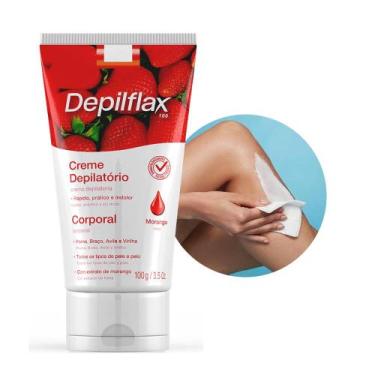 Imagem de Creme de Depilação Corporal Perna Braço Axila e Virilha Morango Depilf