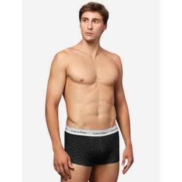 Imagem de Cueca Calvin Klein Low Rise Trunk Modern Full Logo CK Preta, L/G