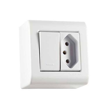 Imagem de Interruptor Simples + Tomada 10a Tramontina Lizflex - Conjunto Elétrico