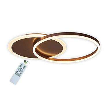 Imagem de Luminária de teto LED, lustre marrom moderno, lâmpada de teto redonda de 36 W 3000 K-6000 K regulável com controle remoto Iluminação de teto para sala de estar Sala de jantar Quarto Cozinha