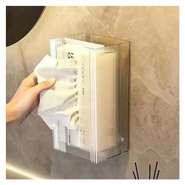 Imagem de Porta-lenços de papel, caixa de lenços de plástico para banheiro, quarto, cômoda, bancada, mesa, porta-lenços (branco)