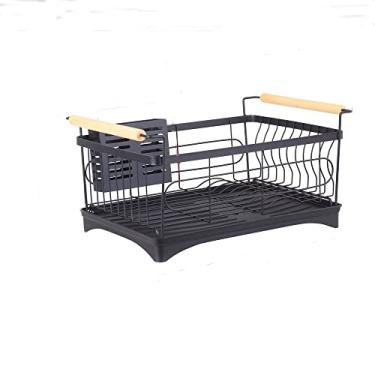 Imagem de AKALNNB Escorredor de pratos/utensílios, suporte de tigela de aço inoxidável, prateleira de secagem, talheres, escorredor de pratos, organizador com gaiola de pauzinhos, suporte de escorredor de