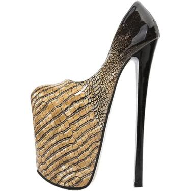 Imagem de Sandálias De Plataforma Femininas De 22 Cm Sexy Stripper Salto Alto Sandálias De Salto Agulha Para Vestido De Noiva De Festa De Pole Dance, Gold, 42 EU