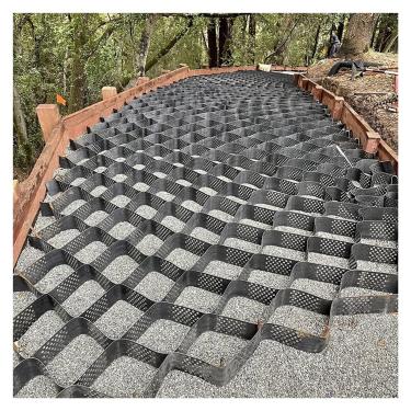 Imagem de Geogrelha HDPE para estabilização de entrada de garagem e inclinação, grade de cascalho alto (2 x 5 m (6,5 x 16,5 pés) 3"/7,5 cm de altura)