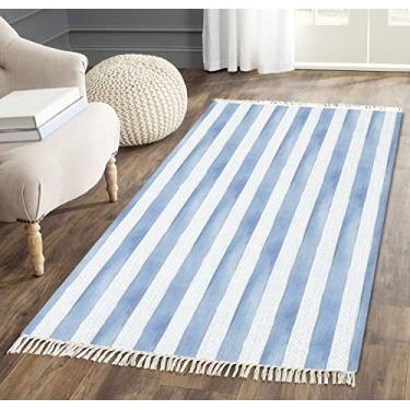 Imagem de Tapete de área com borla, aquarela, sem costura, desenhado à mão, listrado, estampado, tecido, franja, tapete de chão, pátio, corredor, minimalista, decoração de casa, sala de estar, quarto, interior