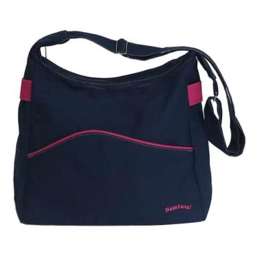 Imagem de Bolsa Transversal Tira-colo Carteiro Grande Feminino - Bambuzal, Azul,