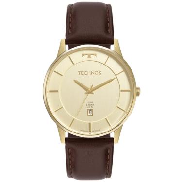Imagem de Relógio Technos Masculino Ref: Gm10yu/0d Slim Dourado