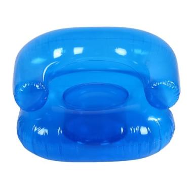 Imagem de Zerodis Sofá Inflável Sofás Suporte Espreguiçadeira Transparente Inflável Dobrável Mobiliário de Preguiçoso para Quarto Sala de Estar Corredor Varanda PVC Portátil (Azul)