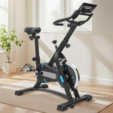 Imagem de Bicicleta Ergométrica Spinning para Casa, Silenciosa, Roda de Inércia de 5kg, Ajuste de Resistência, Monitor Digital, Suporte para Celular, até 120kg
