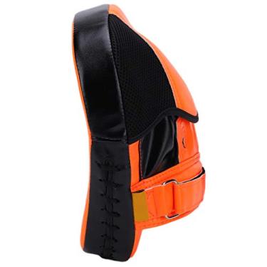 Imagem de Domary Almofadas de Alvo de Mão de Kickboxing, Luvas Leves de Couro Pu, Acolchoamento de Espuma de Alta Densidade, Muay Thai, Kick Boxing, Ferramenta de Treinamento Mma (Laranja Fluorescente)