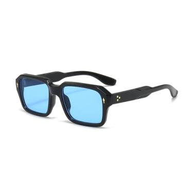 Imagem de VFDHN Óculos de sol com lentes vermelhas, feminino, vintage, rebites, transparente, gradiente, uv400, masculino, retangular (5)