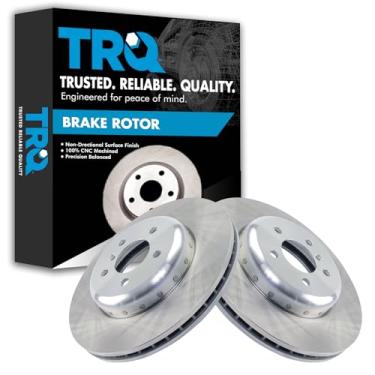 Imagem de TRQ Conjunto de 2 pares de kit de rotor de freio a disco dianteiro LH RH para BMW Série 5