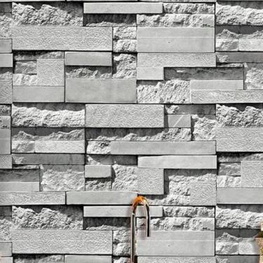 Imagem de Papel de Parede Adesivo Decorativo, PVC, Estampa Rochosa, 5 Metros, Para Paredes Interiores Painéis Coloridos de Parede