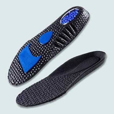 Imagem de Palmilhas macias de espuma viscoelástica para sapatos, palmilha respirável para pés, esponja ortopédica, inserções de sapato, almofadas femininas e masculinas, Preto 6, 45-46