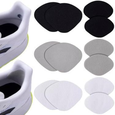 Imagem de 6 pares de adesivos de reparo de sapatos de 2 tamanhos, adesivos internos de tênis para furos, kit de reparo de tela de remendo, forro de salto para salto alto e sapatos de couro (preto, branco, cinza
