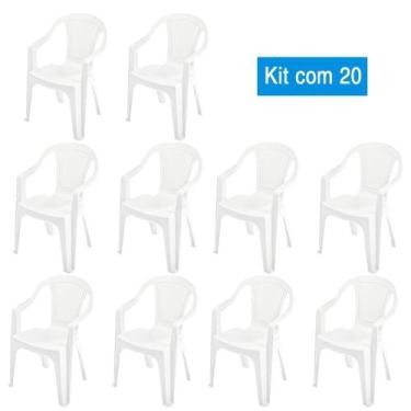Imagem de Kit com 20 Poltronas de Plástico Pegasus Branco gelo - Central de emba