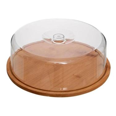 Imagem de Porta Bolo Bambu Com Tampa 28Cm Ecokitchen Mimo Style