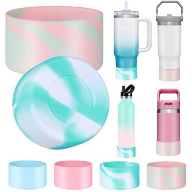 Imagem de Pacote com 2 botas de silicone, capa de silicone para garrafa de água, capa protetora antiderrapante para FreeSip, garrafas de água de aço inoxidável flip, acessórios para copo inferior