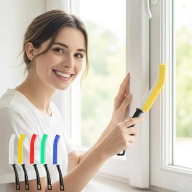 Imagem de Conjunto de escovas de limpeza Groove, para cozinha, banheiro, janela, trilhos, remoção de poeira, ferramenta de limpeza doméstica para limpeza fácil, 5 peças