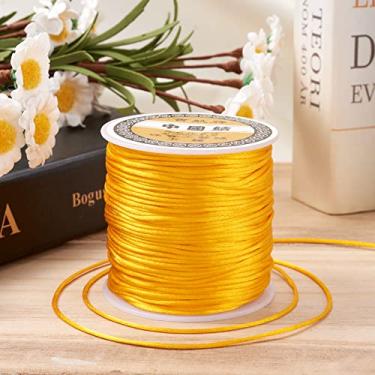 Imagem de 1 rolo de fio de nylon de 1 mm, cordão de cetim de rabo de rato, material para fazer você mesmo, cordão de nylon para colar, pulseira, joias, artesanato feito à mão, 70 m (laranja)