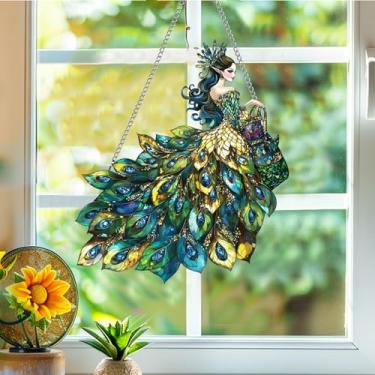 Imagem de Protetor solar de acrílico colorido, apanhadores de sol, decoração de janela pendurada, arte de parede de arco-íris, para sala de estar, quarto, varanda, interior e exterior, jardim, enfeites de Natal