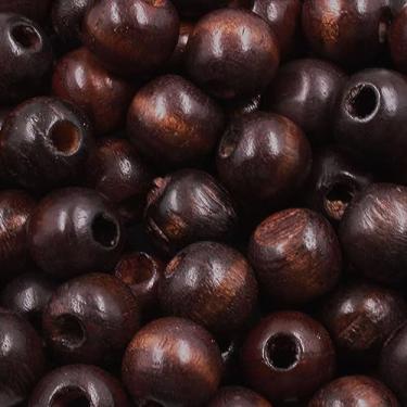 Imagem de Bola/Miçanga de Madeira 6mm para Artesanatos 250g e 500g (250g - Marrom Escuro)