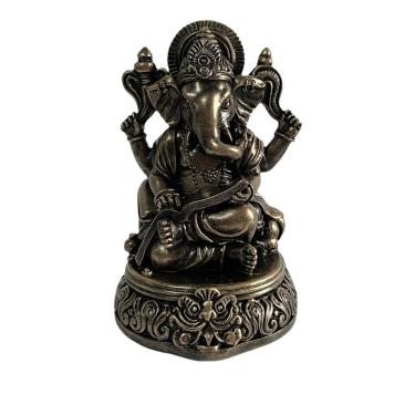 Imagem de Escultura: Elefante Hindu, Deus Ganesha, Resina, Estátua de 19 cm