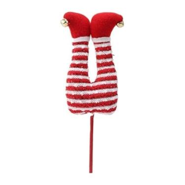 Imagem de Lilihuimaoyi Enfeite de Natal de Pelúcia para Patas, Ideal para Festas, Jardim, Feriados, Ano, Porta de Entrada E, Listras Brancas Vermelhas, Tamanho real