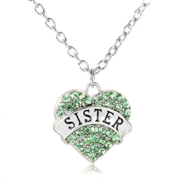 Imagem de Colares de irmã com strass e coração para irmãs, presentes de Natal, aniversário, One Size, Aço inoxidável, Sem Pedra Preciosa