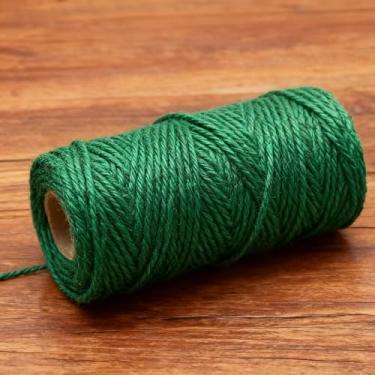 Imagem de Cordão de jardim, decoração de Natal, corda de juta natural, cordão de 2 mm para artesanato, embrulho, arte, decoração, material de embalagem, jardinagem, Natal, casamento, 3 camadas, verde
