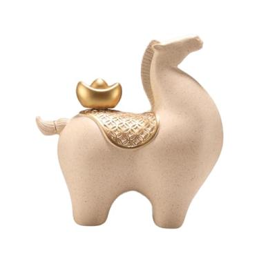 Imagem de Ｂｅｓｇａ Estátua de Cavalo, Escultura de Cavalo, Arte Artesanal, Colecionável, Estátuas Modernas em Resina, Ornamento para Mesa, Armário, Centro de Mesa, Prate, Areia Levanta a Cabeça