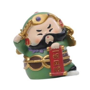 Imagem de Wswqop Estátua Feng Shui da Sorte Ornamento Presentes Bonitos Decoração de Mesa Miniaturas Criativas Mini Escultura para Estante de Livros de Festival, Verde