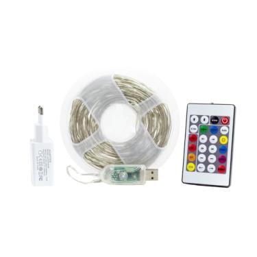 Imagem de Fita Led Natal Pisca RGB Cordão Decoração Arvore Sequencial RGB