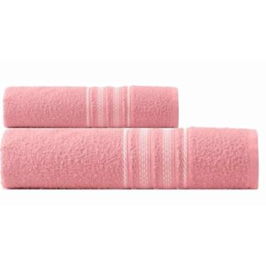 Imagem de Toalha Banho + Toalha Rosto Teka-Escala 100% Algodão 280g/m² (Rosê)