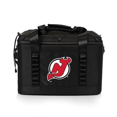 Imagem de Picnic TIME NHL New Jersey Devils Tarana Superthick Cooler, 24 latas de isolamento macio, praia reciclada, acampamento, piquenique, (preto carbono)