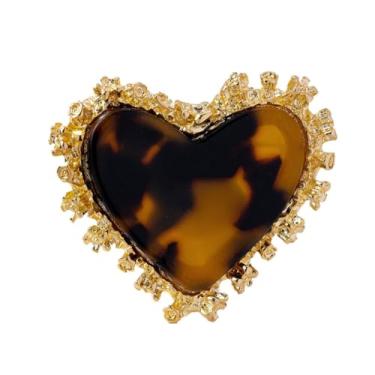 Imagem de Kokoma Broche de coração moderno para Woomen, vintage amor coração decorativo lapela distintivo corpete broche xale clipe alfinetes de segurança acessório joias dia dos namorados, 1.37 Inches X 1.57