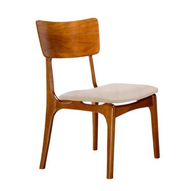 Imagem de Conjunto 2 Cadeiras De Madeira Viena Gold Linho Palha Imbuia