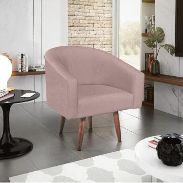 Imagem de Cadeira Sala Jantar Recepção Luiza Pés Palito Linho Rosê