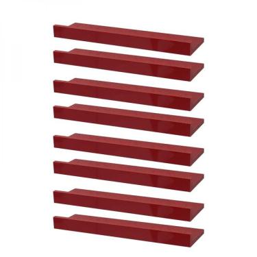 Imagem de Kit 8 Prateleiras Vermelha Suporte Mercado das Prateleiras