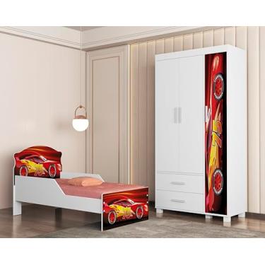 Imagem de Conjunto de Quarto Infantil Lívia Com Mini Cama + Guarda Roupa. (Mc Queen 07)